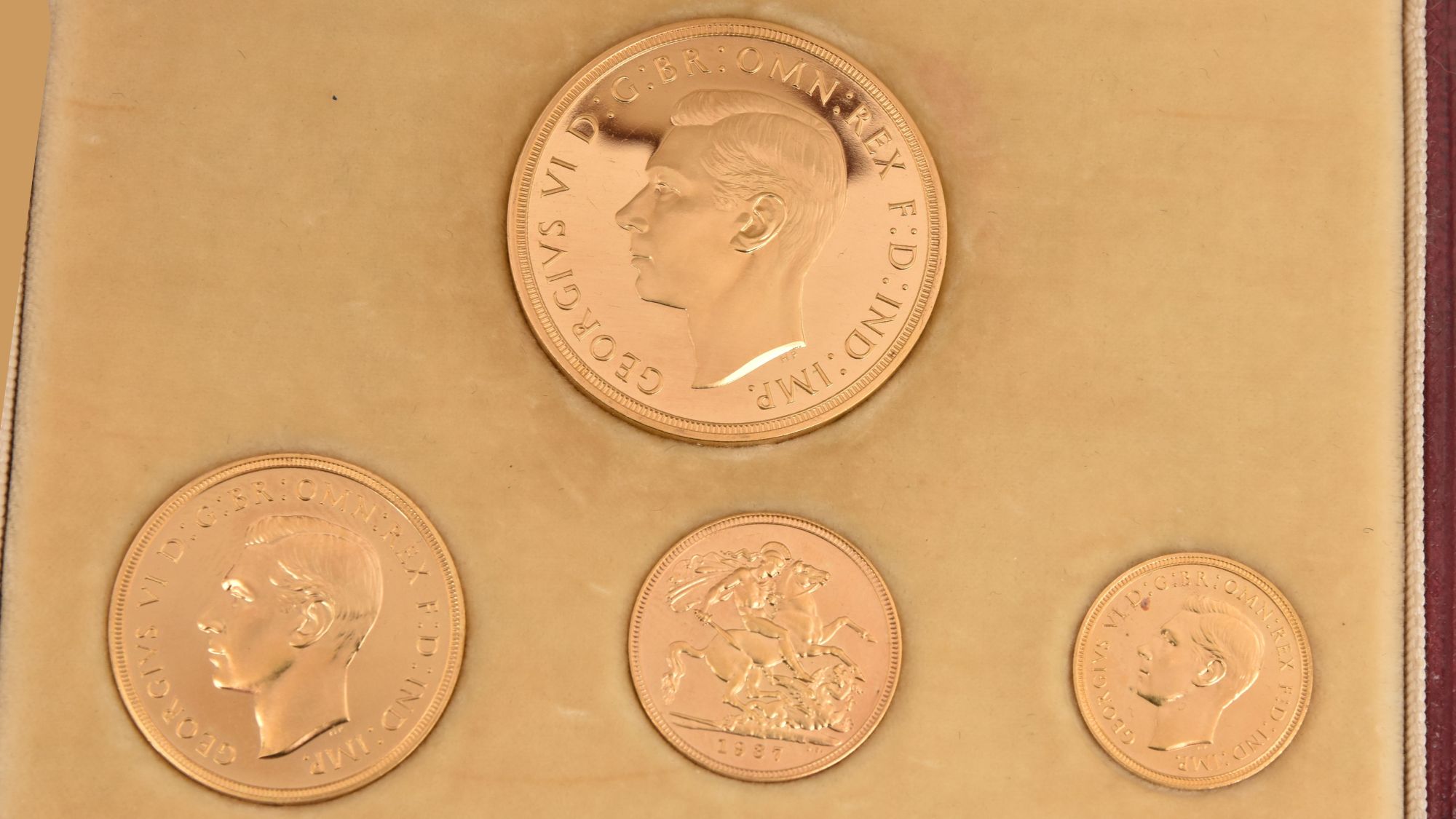 Web Page Top Royal Mint 1937 Gold Specimen Four Coin Collection Sold £11,500