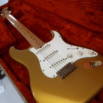 The 1980s Dan Smith era USA Gold on Gold Fender Stratocaster.