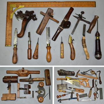 Carpentry tools, grooving planes and vintage handtools.