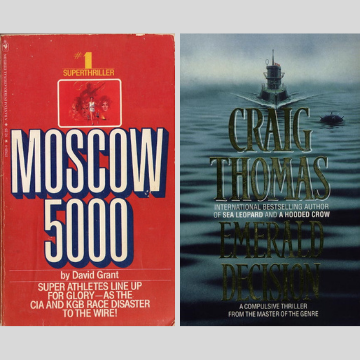 Mr Thomas wrote two novels as David Grant – 1979’s Moscow 5000, which has not been reprinted since it was published in paperback the following year, and Emerald Decision (1980), which was later revised and reprinted under his usual name. Images courtesy www.craigthomascompanion.co.uk