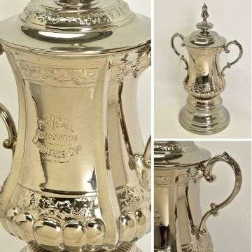 A Portmeirion ceramic replica of the FA Cup, modelled on the 1911 trophy designed by Fattorini and Sons.