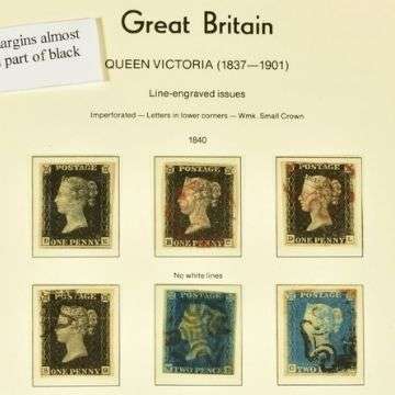 Antiques & Home Sale, June 21 2021. This GB stamps collection includes five Penny Blacks.