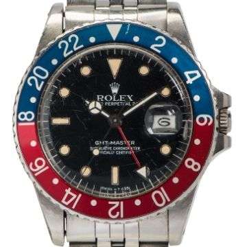 Monday 5th July 2021 1985 Rolex GMT-Master model number 16750 calibre 3075 (Lot 138 est £9,000-£12,000).