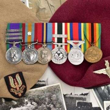 Special Forces medals archive to SAS trooper Roger Tattersall, September 2021. Lot 146 includes Tattersall’s SAS beret (Rhodesian issue) and Parachute Regiment beret.