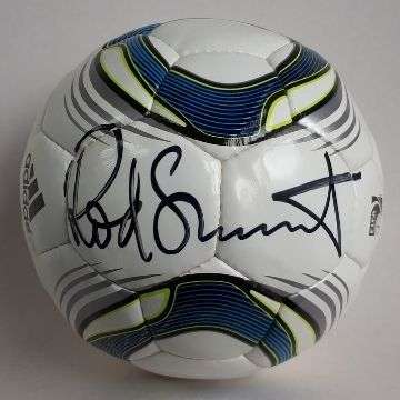 The football signed by Rod Stewart.