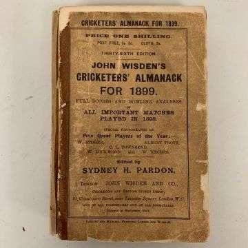 The auction also includes complete runs of Wisden. This edition is from 1899.