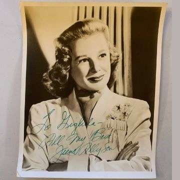 A rare personalised signed photograph of June Allyson.