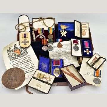 The Double Gallantry medals archive of Captain William Paul DSO MC includes six boxed Freemasonry medals.