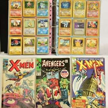 The auction also features collectable Pokémon trading cards and vintage comics.