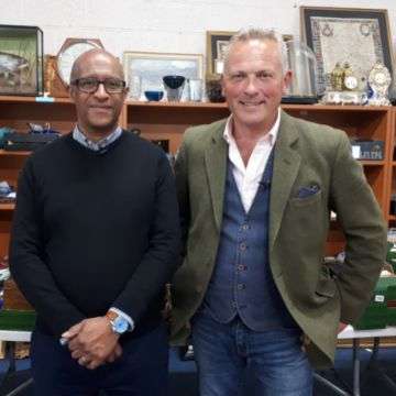 David Fergus with Cash In The Attic presenter Jules Hudson.