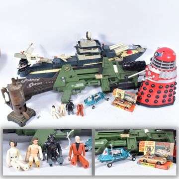 Toys in the auction include a 1960s Johnny Seven ‘One Man Army’, collectable Corgi and Dinky dicast, Star Wars figures and a remote-controlled Dalek.