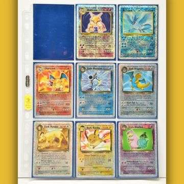 This Legendary Collection Reverse Holo complete set includes the character Charizard 3/111 (Lot 17; estimate £2,500-£3,500).