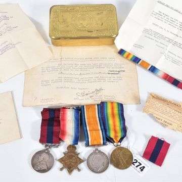 Private William Richards’ medals archive sold at £1,400.