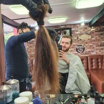 Liam's hair cut in September 2020 raised more than £1,500 for Little Princess Trust.