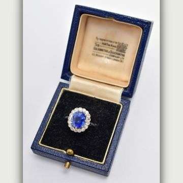 This unheated certified 4.16ct Burmese sapphire ring was discovered hanging in Peggy Hood’s porch, wrapped up in a supermarket carrier bag and swathed in socks! Its box was later discovered in a safe. The ring is estimated to sell at auction for £5,000 to £7,000.