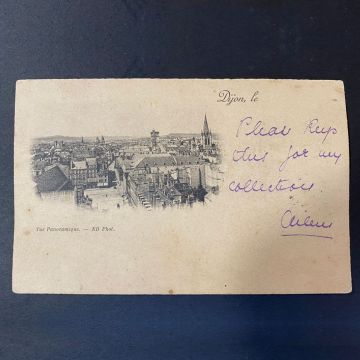 The sender apparently anticipated the postcard’s future value, writing on the back: “Please keep this for my collection.”