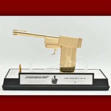 Painstakingly created by measuring the surviving originals in the EON props archive and hand-finished, the replica golden gun is a highly accurate reproduction.