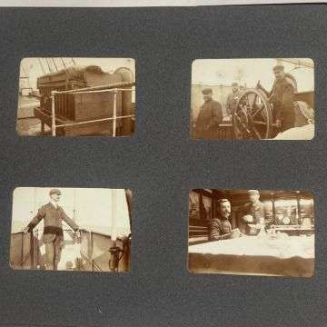 The album also includes 68 photographs featuring the crew of the SS Eugenie from 1906.