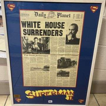 The Daily Planet ‘White House Surrenders’ prop from Superman II.