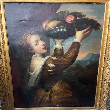 The 18th century copy of Titian’s ‘Girl With A Platter Of Fruit’.