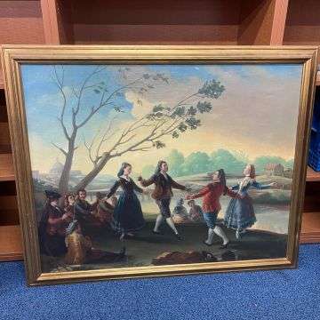 The copy of Goya’s ‘The Dance of San Antonio de la Florida’ painted by South American artist Enriques Lagares.