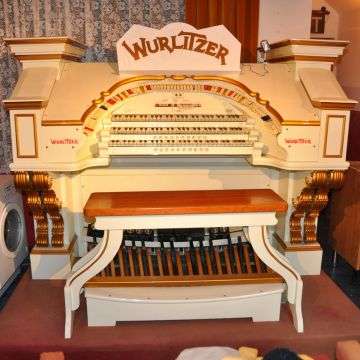 The Mighty Wurlitzer – ‘a living instrument when it’s all up and firing away’. The console has been resprayed to an amazing standard.