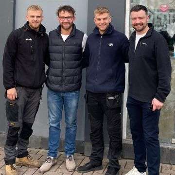 Harry, Tom, James and Ben Winterton at the location of the new venture in Market Street.