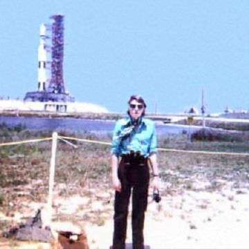 Phill at NASA Kennedy Space Center a few hours before the launch of the USA's first space station, Skylab, by the giant Saturn V rocket.